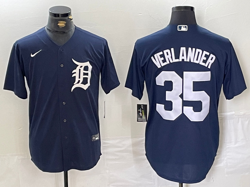 Men's Detroit Tigers Justin Verlander #35 Navy Jersey